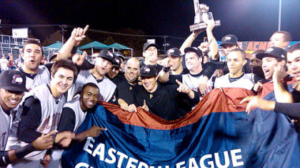 Members of the Altoona Curve, the Pirates' Class AA affiliate, celebrate their Eastern League title Saturday night in Trenton, N.J.