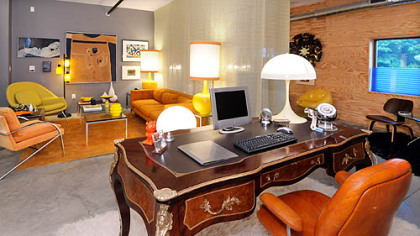 The rear room in loft A202 was decorated by Mostly Mod.