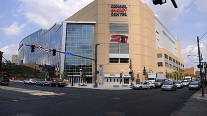 The Consol Energy Center, new home of the Penguins, from Fifth Avenue and Washington Place.