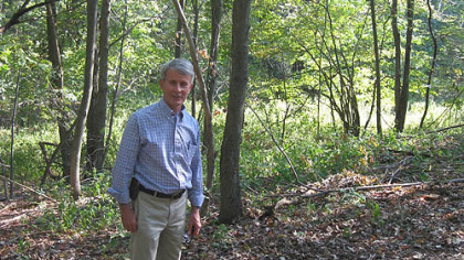 Greg Nace, president of the Pittsburgh Botanic Garden, on one of the new trails earlier this year.