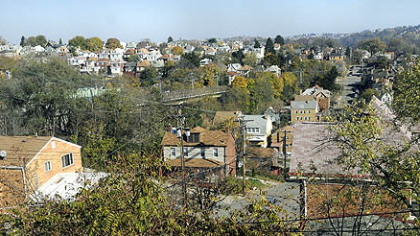 The second-floor view, facing east.