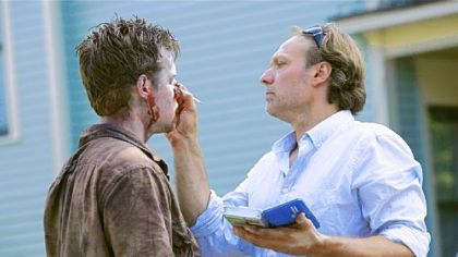 Greg Nicotero designs a zombie's face on "The Walking Dead."