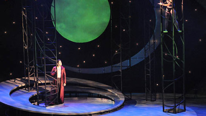 Daniel Weschler, left, as Oberon, and Ben Ferguson as Puck in "A Midsummer Night's Dream" at Carnegie Mellon University.