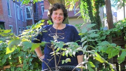 Rose Clancy in her GardenLab@516 project at 516 Sampsonia Way in the Mexican War Streets.