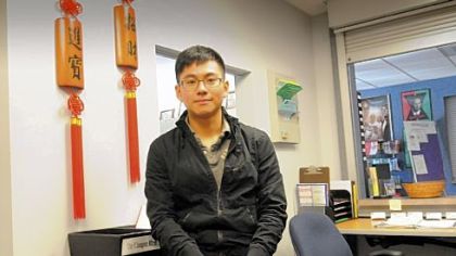 Nick Gao, 20, a sophmore at Indiana University of Pennsylvania, is one of 106 students from China at IUP.