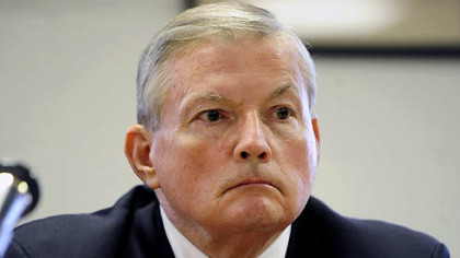 Braddock Boro Solicitor M. Lawrence Shields III at an emergency council meeting over missing funds.