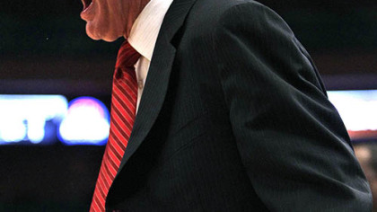Maryland head coach Gary Williams reacts to a call in the first half.