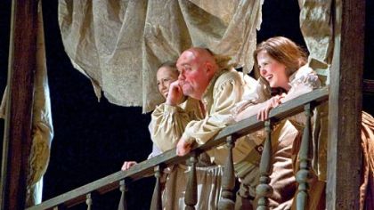 Kevin Glavin, center, was Pistola in last year's "Falstaff." Mr. Pecchioli and Mr. Glavin appear in the opera's season opener, "The Barber of Seville."
