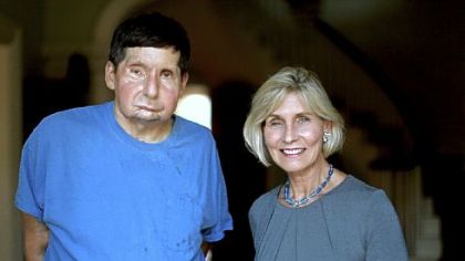 Jim Maki with his donor's widow, Susan Whitman Helfgot, who has written a book about their experiences.
