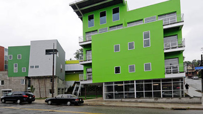 Exterior of the Glass Lofts on Penn Ave. in  Garfield neighborhood.