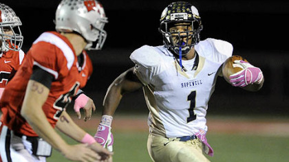 Hopewell's Rushel Shell carries against West Allegheny Thursday.