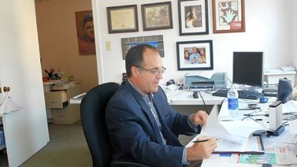 Victor Diaz, head of the Pittsburgh Metropolitan Area Hispanic Chamber of Commerce, at the office in Aspinwall