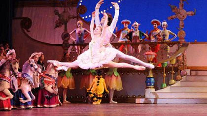 Julia Erickson and Robert Moore perform as the Sugarplum Fairy and Cavalier in the Pittsburgh Ballet Theatre production of "The Nutcracker."