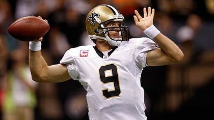 Saints quarterback Drew Brees has thrown for 2,029 yards this season.