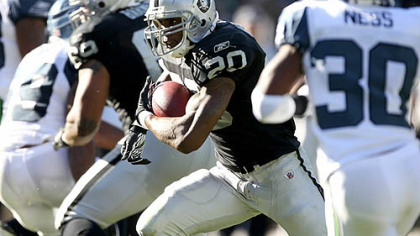 Raiders Running back Darren McFadden has rushed for 757 yards this season.