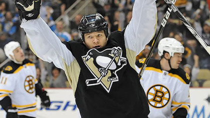 Penguins forward Arron Asham has recorded five points this season.