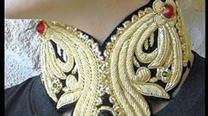 Ormolu jewelry and accessories made with lightweight metallic threads by Valerie Peyton Horn
