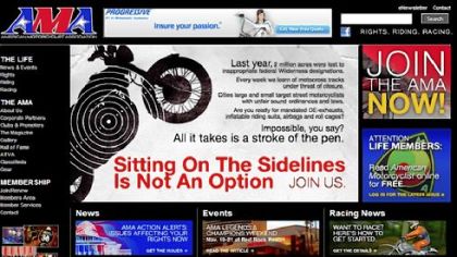 The American Motorcyclist Association's website keeps riders abreast of governmental issues affecting them.