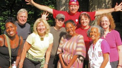 Wing and a Prayer Pittsburgh Players -- first row: Soyinka Rahim, Pamela Meadow�croft, LaVerne Baker-Hotep, Toni McClendon; second row: Jim Holland, Elizabeth Downey, Sheila K. Collins, Pat Gusman: back row: Richard Citrin -- will add some motion to the art exhibit "Interplay" Friday at the Pittsburgh Center for the Arts.
