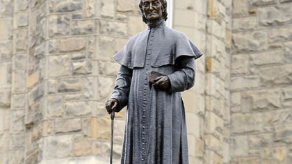 Pam Panchak/Post-Gazette
Stature at the tomb of Father Demetrius Gallitzin on the grounds of the Basilica of St. Michael the Archangel in Loretto.