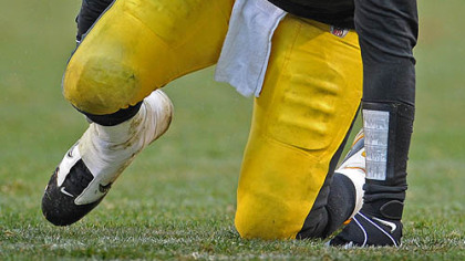 Ben Roethlisberger has his jaw looked at after being hit by Oakland's Richard Seymour Sunday.