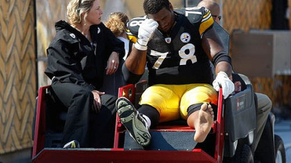 Steelers offensive lineman Max Starks' season is over; he's one of several Steelers lineman to suffer injuries this season.