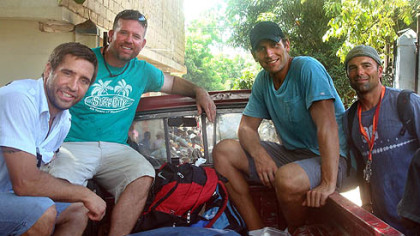 Left to right, Max Talbot, Sean Casey, Mike Rupp, Brad Henderson on trip to Haiti.