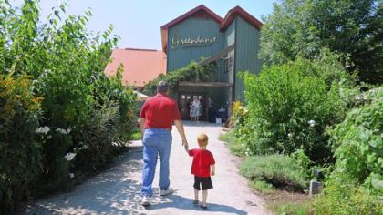 Visitors to Greendance, the winery at Sand Hill Berries in Mount Pleasant Township, can enjoy wine and food in the gardens surrounding the winery.