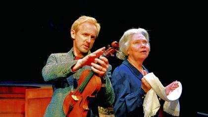 David Whalen portrays a violin maker with a prickly relationship to Carla Belver's Erica Morni in City Theatre's "The Morini Strand."