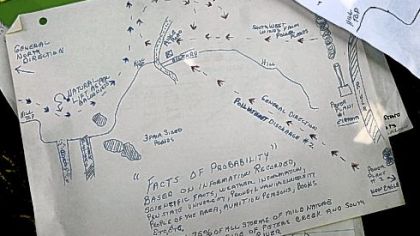 This map drawn by George Simo of Jefferson Hills shows his depiction of pollution carried by winds in his neighborhood.