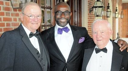 Reid Carpenter, head of school Milton Raiford, and Fred Fetterolf.