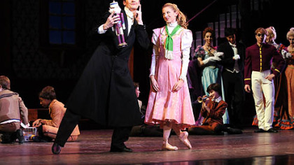 Stephen Hadala as Drosselmeyer and Alexandra Kochis as Marie in Pittsburgh Ballet Theatre's "The Nutcracker."