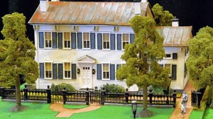 A model replica of the Agnew-Anderson House, built in 1808, is among the exhibits in "Bricks, Mortar and Charm," an exhibition at the Beaver Area Heritage Museum.