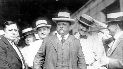 Theodore Roosevelt attended a Loyal Order of Moose convention in Pittsburgh in 1917. Mayor Joseph Armstrong is on the left.