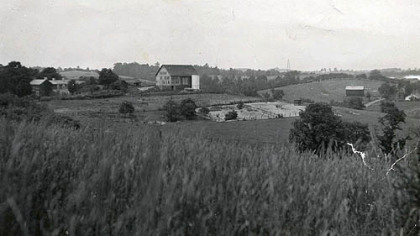 The McGill Farm looking northwest aound 1940. The farm is now part of the Pittsburgh Botanic Garden.