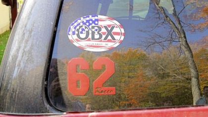 A sticker with Rocco's number 62 is on the Zicarelli family's SUV.