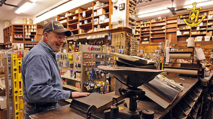 Manager Mark McNally is winding down business at T & T Hardware, a fixture at 2114 East Carson St. on the South Side since 1936. Owned by the Tumas family since its founding, the store has found it impossible to compete with big-box retailers. The scale, which has weighed countless nails and screws for sale by the pound, will remain with the Tumas family. Everything else will be marked down 50 percent Monday morning.