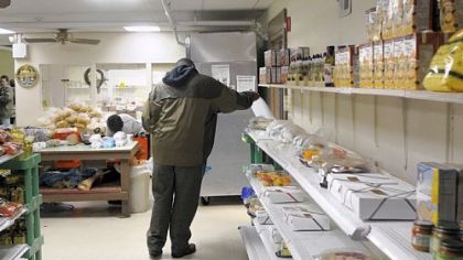 A man shops at the Brighton Road food bank.