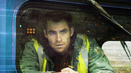 Chris Pine plays a rookie train conductor who works with veteran engineer Denzel Washington, top, to stop an unmanned runaway train in "Unstoppable."