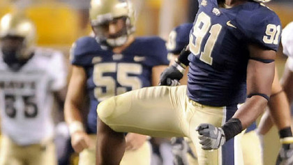 Pitt defensive end Greg Romeus returned to practice Monday.