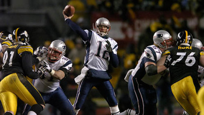 The Patriots and quarterback Tom Brady won the AFC Championship game in 2005 at Heinz Field.