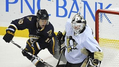 Brent Johnson was good in goal again Saturday night for the Penguins. Just not quite good enough in St. Louis.