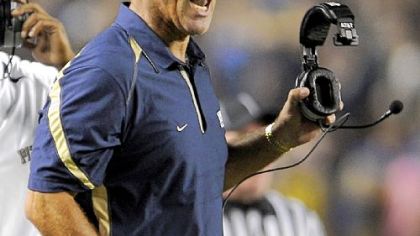 Pitt head coach Dave Wannstedt on his offensive line: "I hate to make a change in one position when we're struggling as a group."